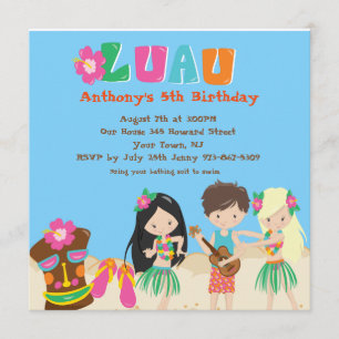 Luau com Crianças e Convite de Aniversário na Pr