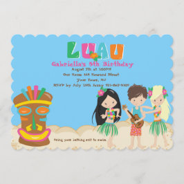 Luau com miúdos e convite do aniversário de Tiki