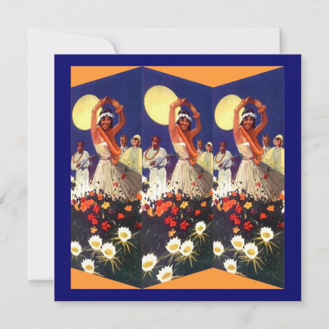 LUAU HULA DANCE CONVITE DE FESTAS ~EZ PARA PERSONA (Frente)