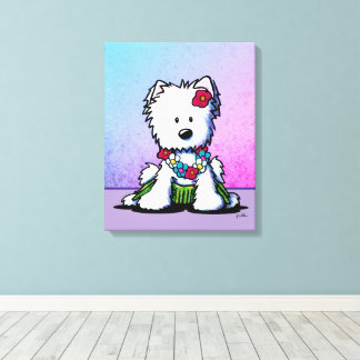 Luau Westie Terrier Dog Canvas