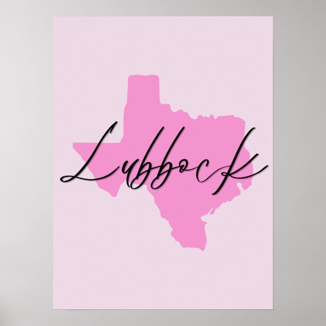 Lubbock Texas Pink Poster (Frente)