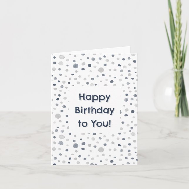 Lucas Confetti Watercolor Dots - Cartão de Anivers (Frente)
