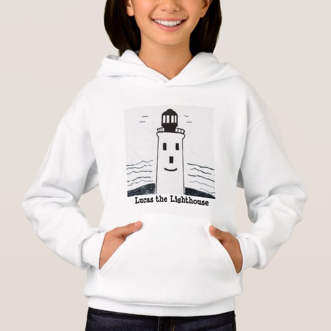 "Lucas the Lighthouse" Hoodie for Boys and Girls (Frente)