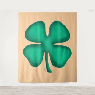 Lucky 4 Folha de Clover irlandês tan tapeçaria