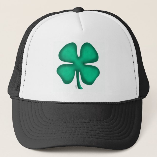 Lucky 4 Leaf Irish Clover boné de caminhoneiro pre (Frente)