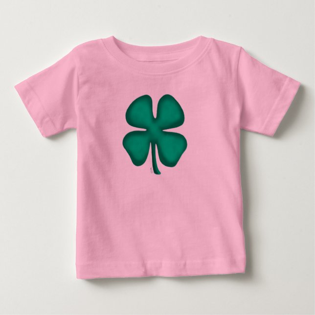 Lucky 4 Leaf Irish Clover, camisa cor-de-rosa (Frente)