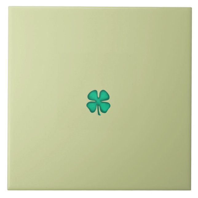 Lucky 4 Leaf Irish Clover tiny lt green large tile (Frente)
