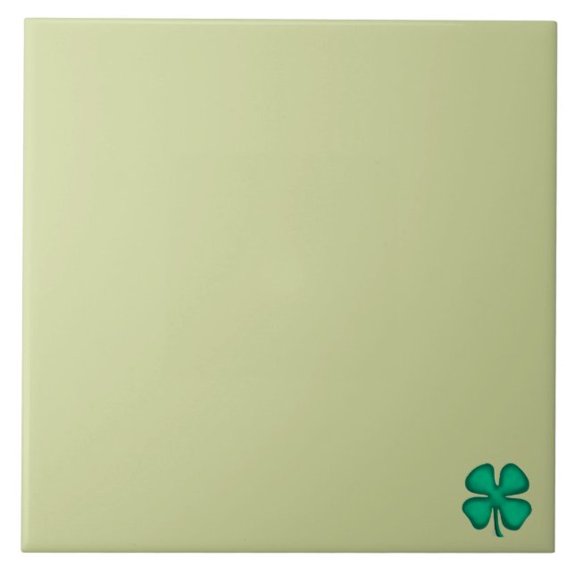 Lucky 4 Leaf Irish Clover tiny lt green large tile (Frente)