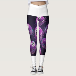Lucky 8 Ball Glitter Splash Leggings 🎱 ✨