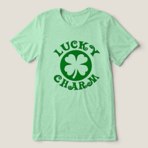 Lucky Charm Irlandês Quatro Folhas de Véu Camisa,