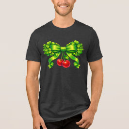 Lucky Clover Bow with Cherries Green Design