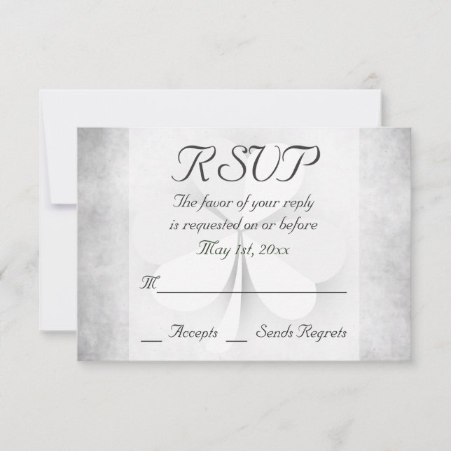 Lucky Clover Cinza Verde Laranja Irlandês RSVP (Frente)