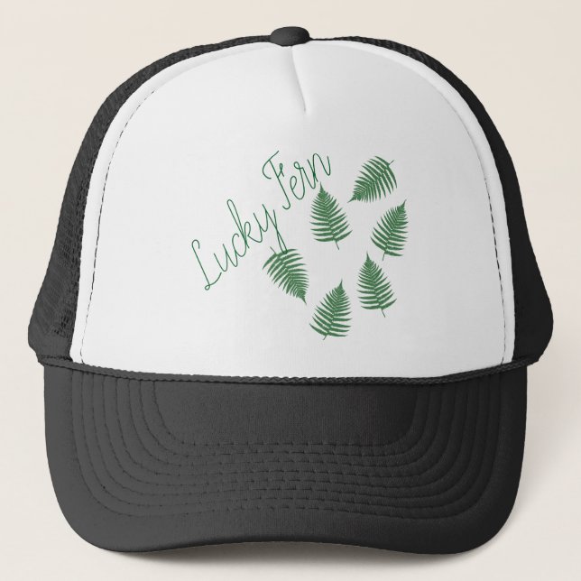 Lucky Green Fern Funky Boné Hat (Frente)