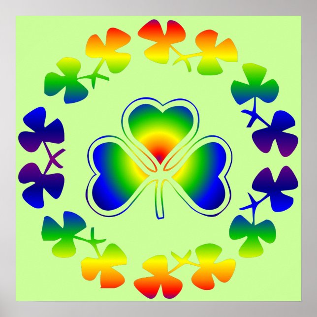 Lucky Irish | Shamrock Rainbow Poster (Frente)