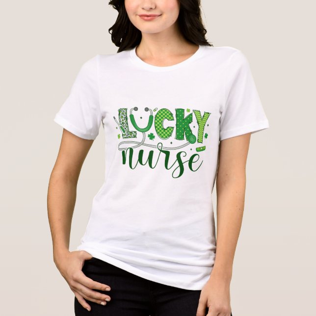 Lucky Nurse St Patricks Day | Cute Nurse Tee (Frente)