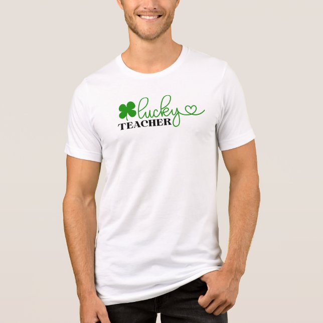 Lucky St Patrick's day Teacher t-shirt (Frente)