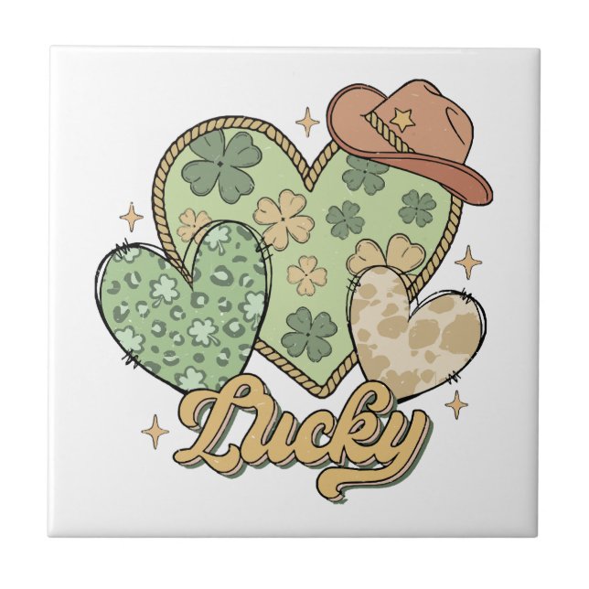 Lucky Western Heart Shamrock irlandês (Frente)