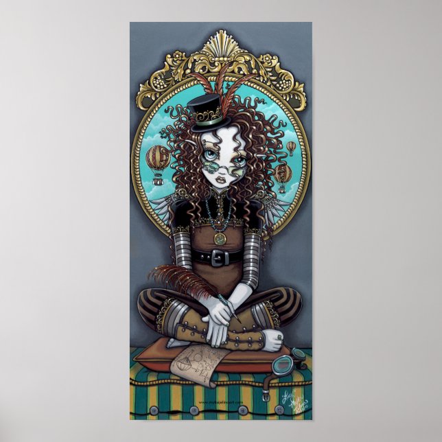 "Lucy" Steam Punk Fairy Art Poster (Frente)