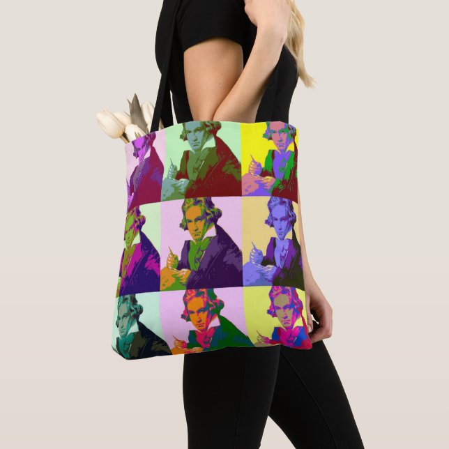 Ludwig Van Beethoven Pop Art Tote Bag (Close Up)