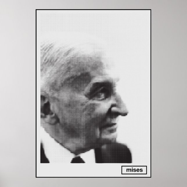 Ludwig von Mises Halftone Impressão (Frente)