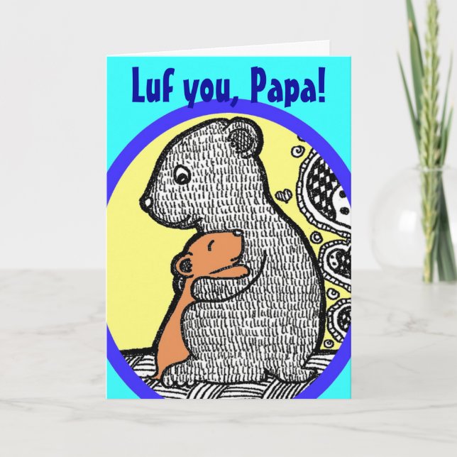 Luf You, Papa - Cartão De Dia de os pais (Frente)