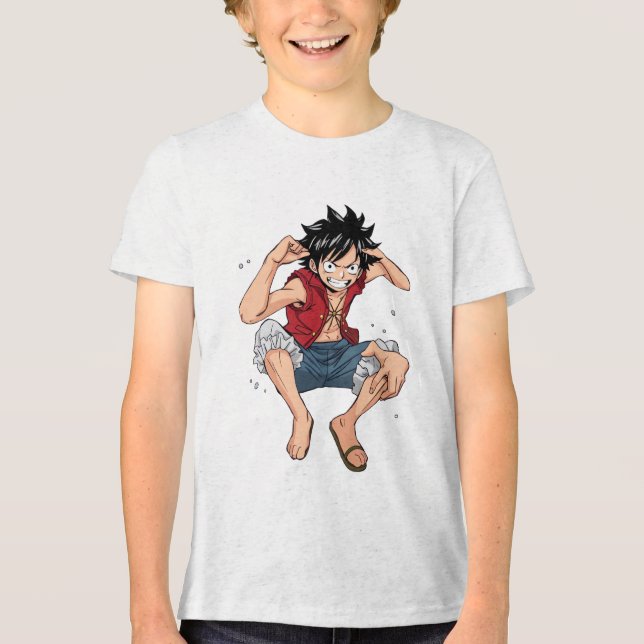 Luffy Kids T-Shirt: Go with the King of Pirates . (Frente)