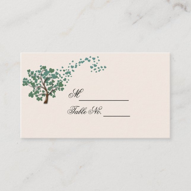 Lugar Árvore de Coração Verde no Cartão de Casamento de  (Frente)