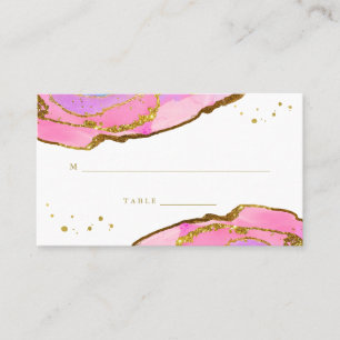 Lugar Azul rosa e geode Dourado   Cartão de Escolta de C