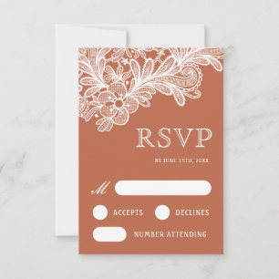 Lugar Branco sobre a placa RSVP de Casamento Terra