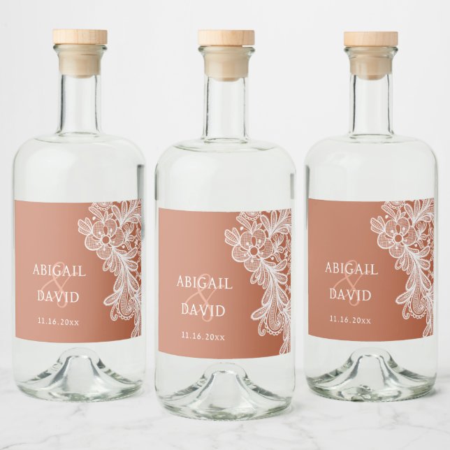 Lugar Branco sobre Terracotta Wedding (Garrafas)