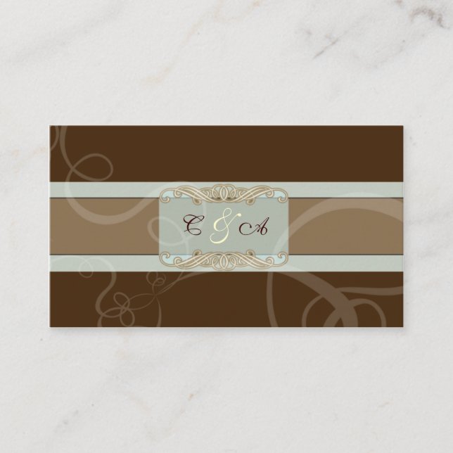 Lugar Cartão clássico de casamento de chocolate escuro (Frente)