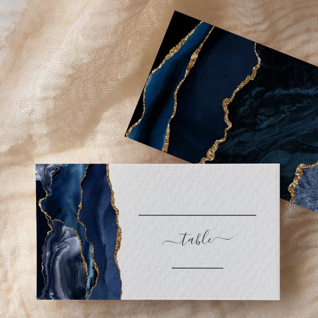 Lugar Cartão de Acompanhamento de Casamento Azul Navy Do (Criador carregado)
