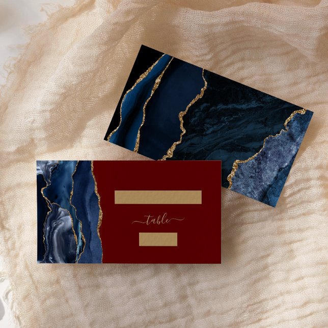 Lugar Cartão de Acompanhamento de Casamento Azul Navy Do (Criador carregado)