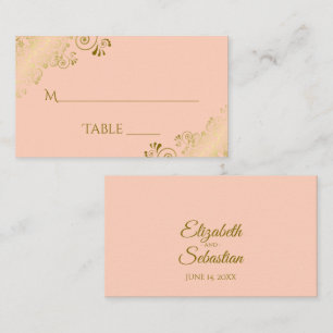Lugar Cartão de Acompanhamento de Casamento Coral Peach