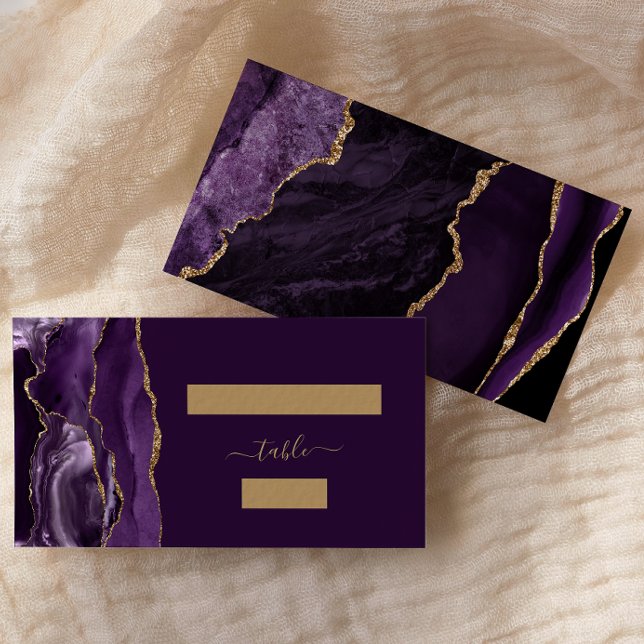 Lugar Cartão de Acompanhamento de Casamento Roxo Dourado (Criador carregado)