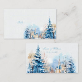Lugar Cartão de Casamento da Floresta de Inverno