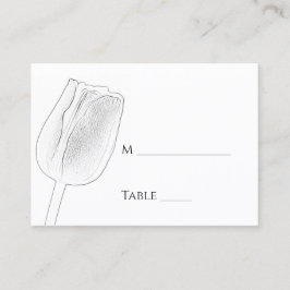 Lugar Cartão de Casamento de Mola de Tulip Sketch