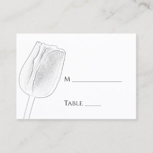 Lugar Cartão de Casamento de Mola de Tulip Sketch