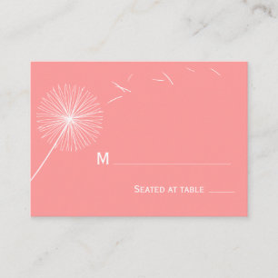 Lugar Cartão de Casamento Dreamy Dandelion - Rosa Rosa
