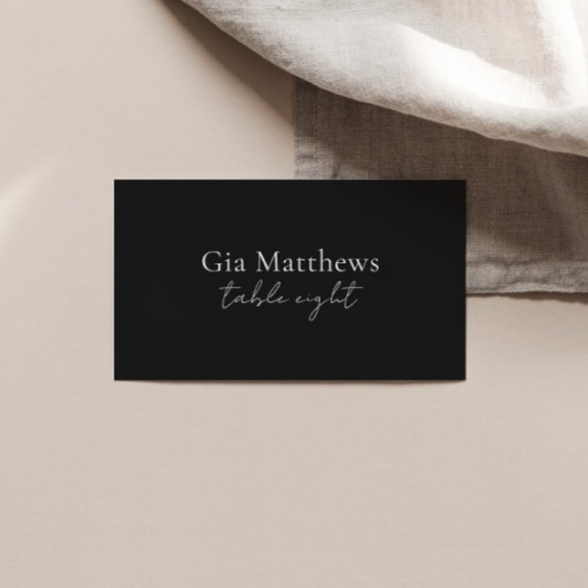 Lugar Cartão de Casamento Moderno Minimalista a Preto (Criador carregado)