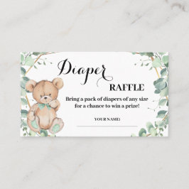 Lugar Cartão de Chá de Bilhete Raffle com Fralda Verde B