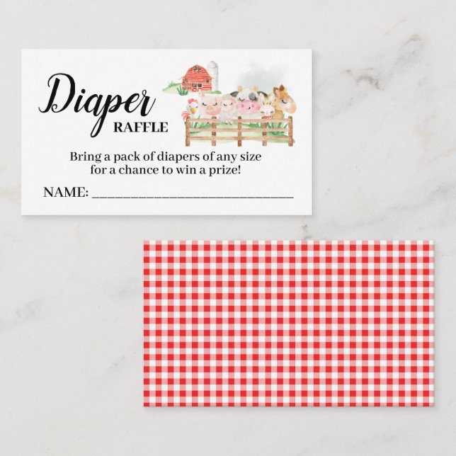 Lugar Cartão de Chá de fraldas de Bilhete de Fralda de R (Frente/Verso)