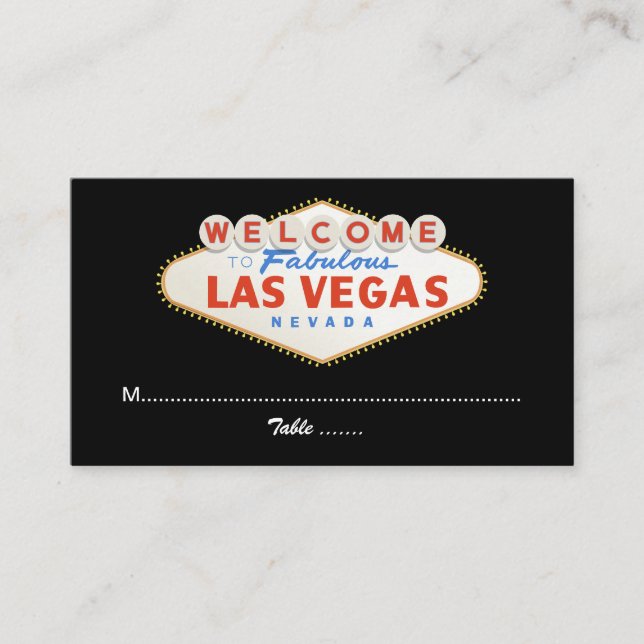 Lugar Cartão de destino do casamento de Las Vegas (Frente)