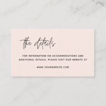 Cartão de Gabinete de Detalhes de Casamento Modern