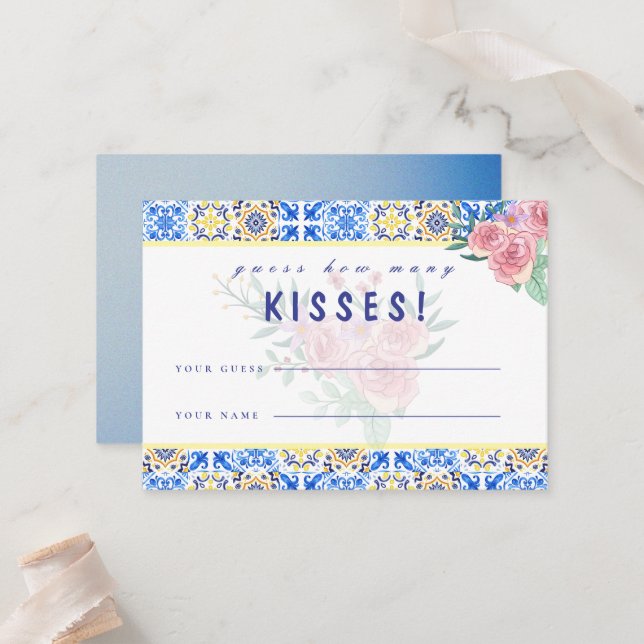 Lugar Cartão de Jogo Mamma Mia, Azulejo Azul Italiano (Frente/Verso In Situ)