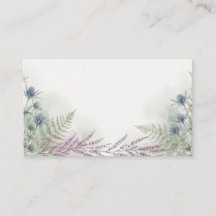 Cartão de Local de Casamento com Aquarela de Cardo