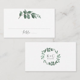 Lugar Cartão de Local de Casamento com Aquarela de Verde