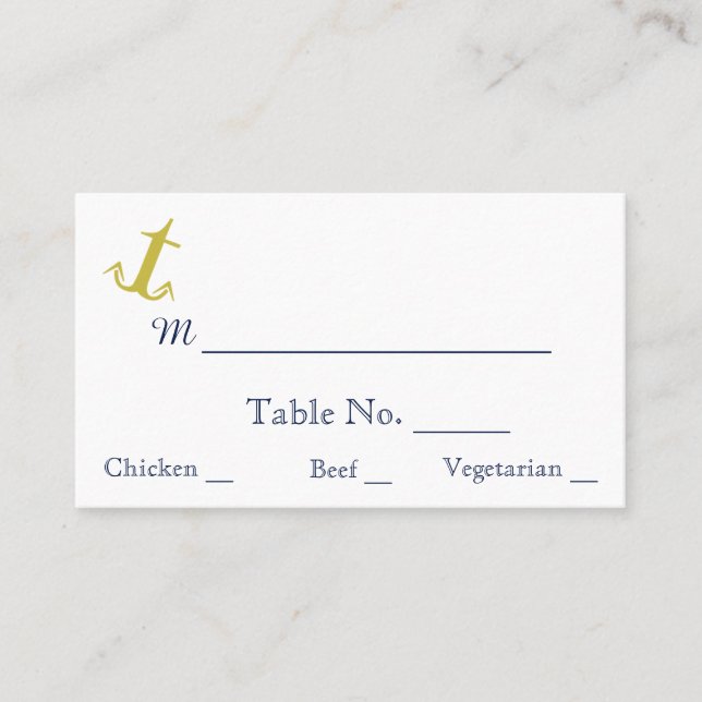 Lugar Cartão de Local de Casamento de Praia da Anchor Ná (Frente)