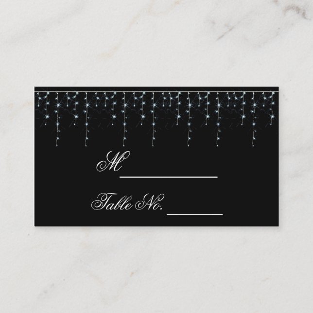 Lugar Cartão de Local de Casamento de Vinha da Meia-noit (Frente)