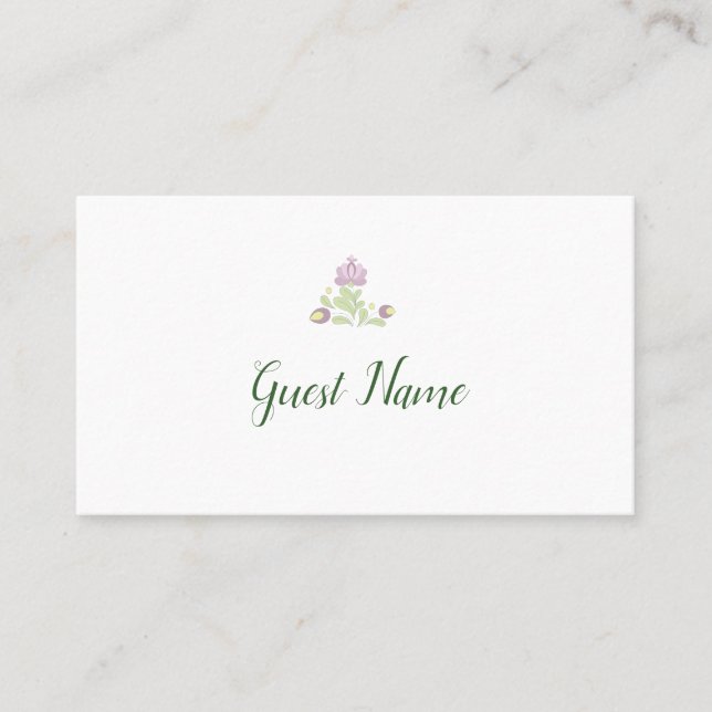 Lugar Cartão de Local de Casamento Floral Folclórico Per (Frente)